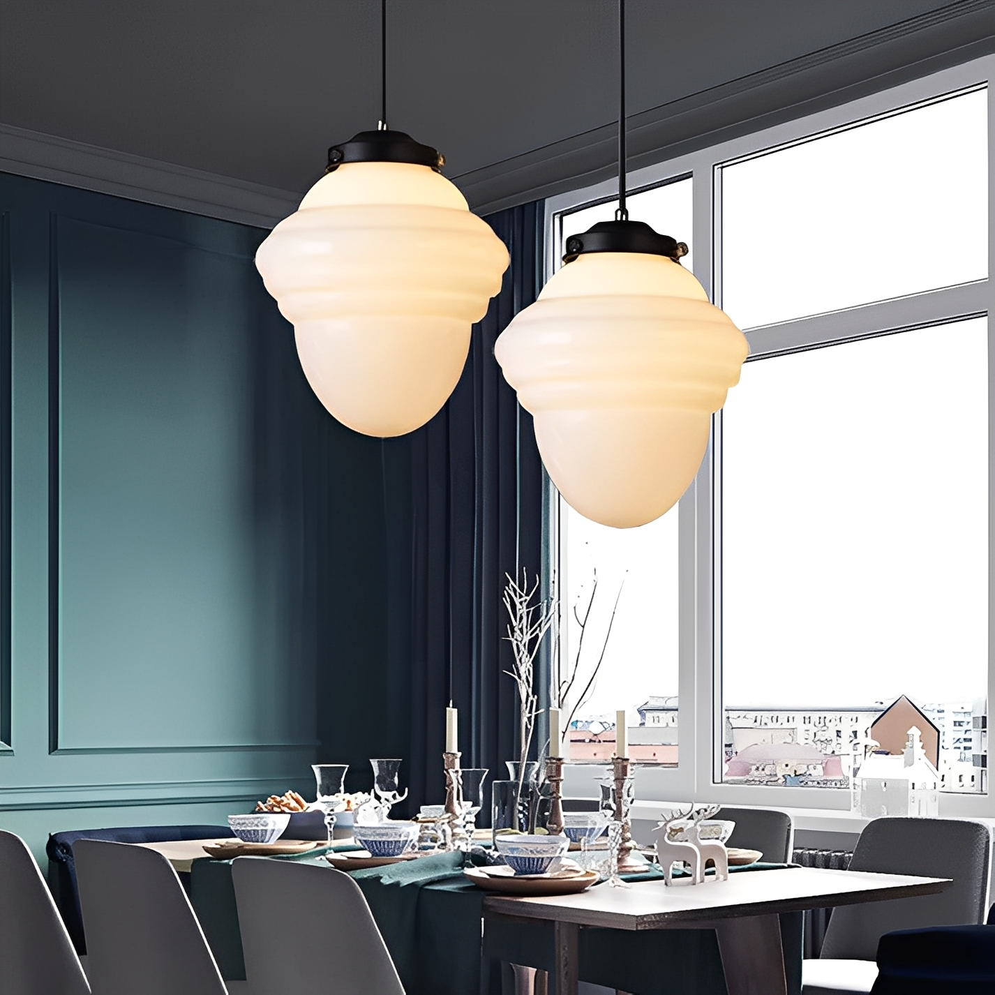 Arvida – Retro Industrieller Glas-Kronleuchter