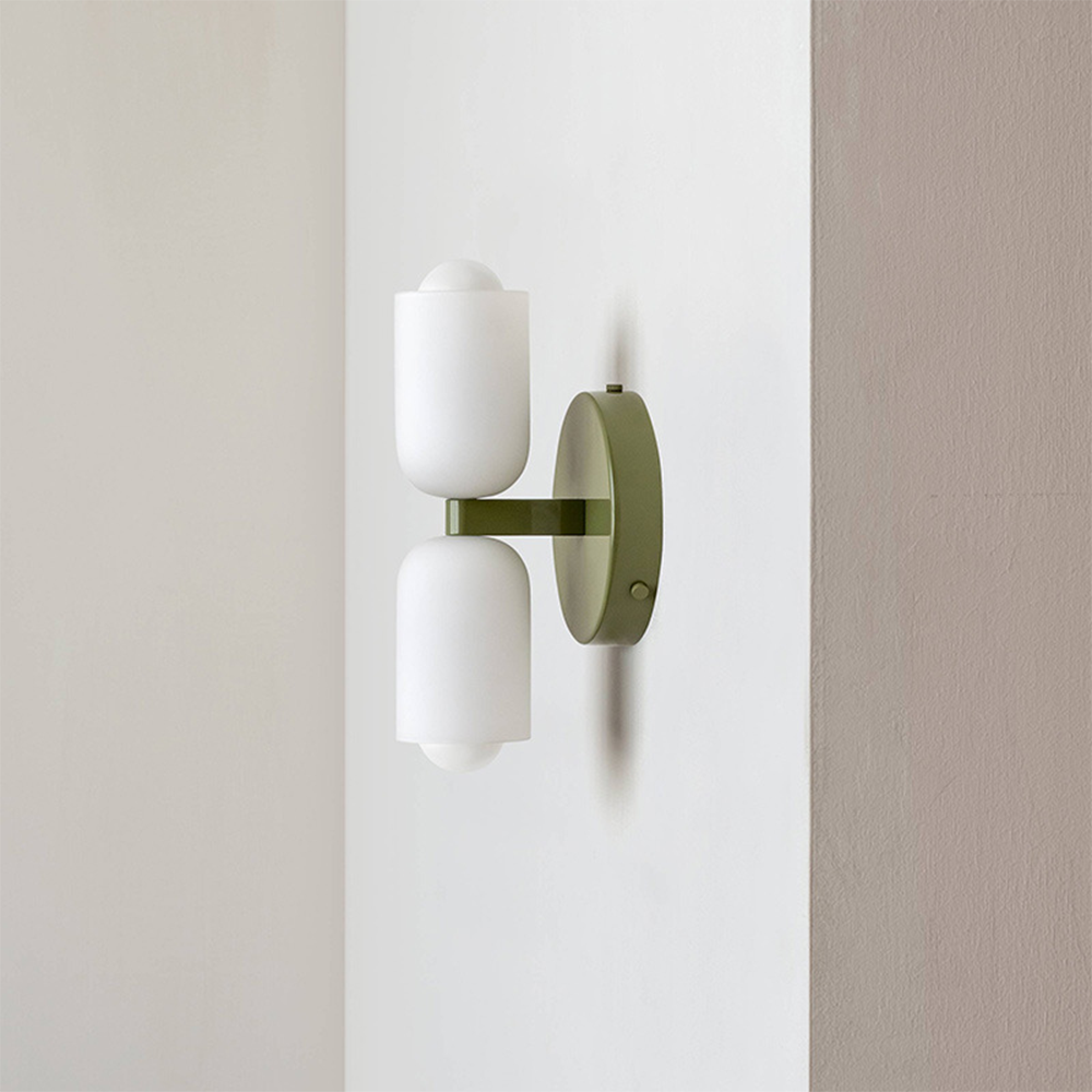 Elodie – Moderne Cremefarbene Doppelkopf-Wandlampe