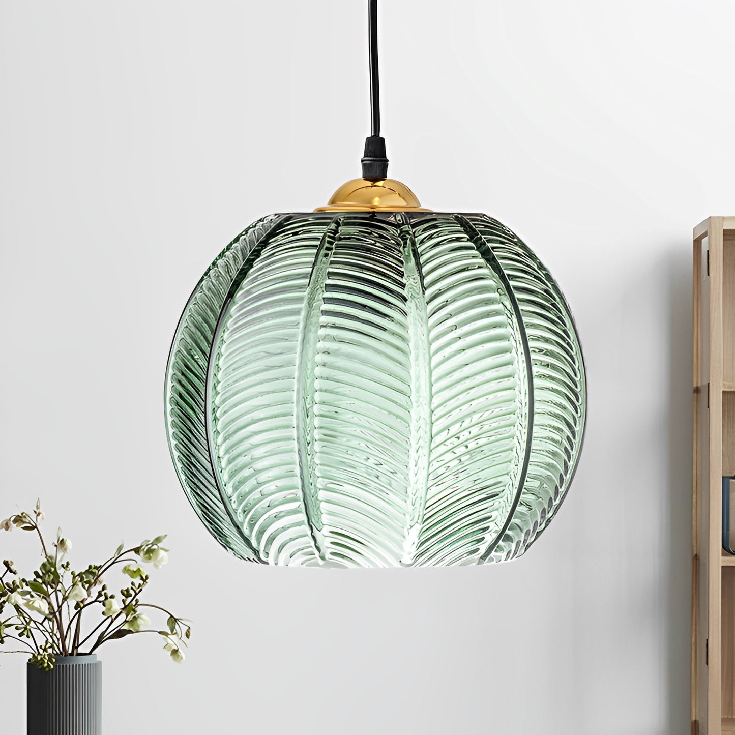 Pina – Gerippte Glas-Pendelleuchte