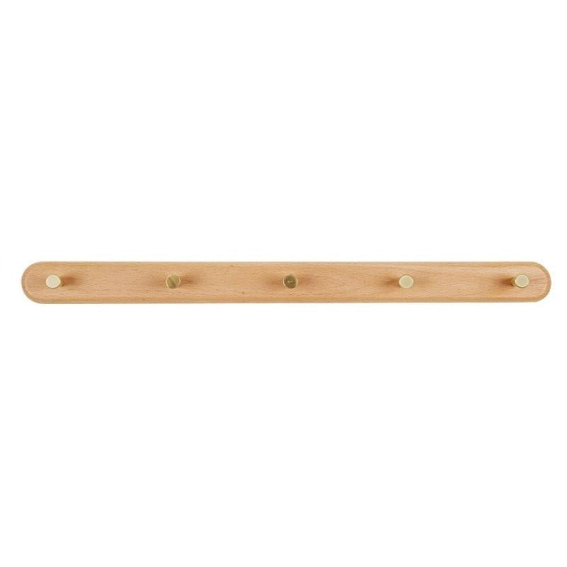 Brunn – Wandhakenleiste aus Massivholz & Messing