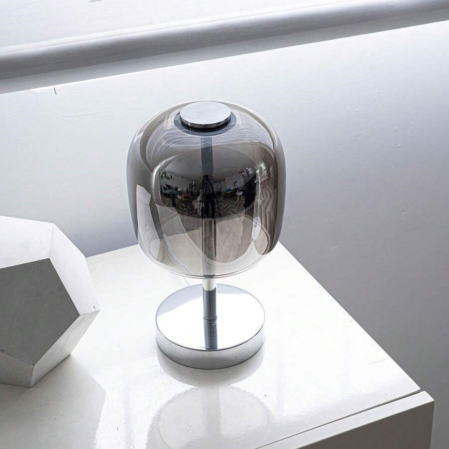 Zayn – Stilvolle Glas Tischlampe mit dimmbarem LED-Licht und USB-Anschluss