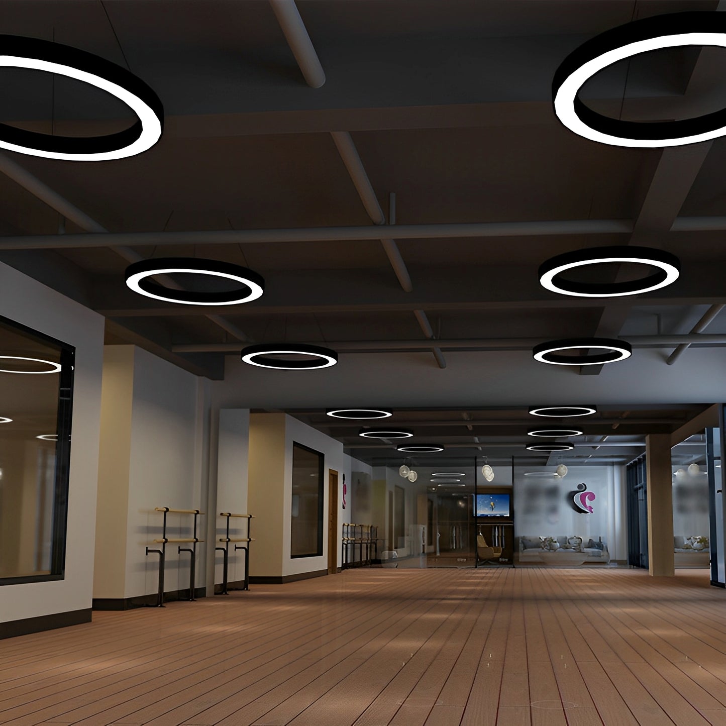 Orbis – Minimalistische LED-Ring-Pendelleuchte in Schwarz