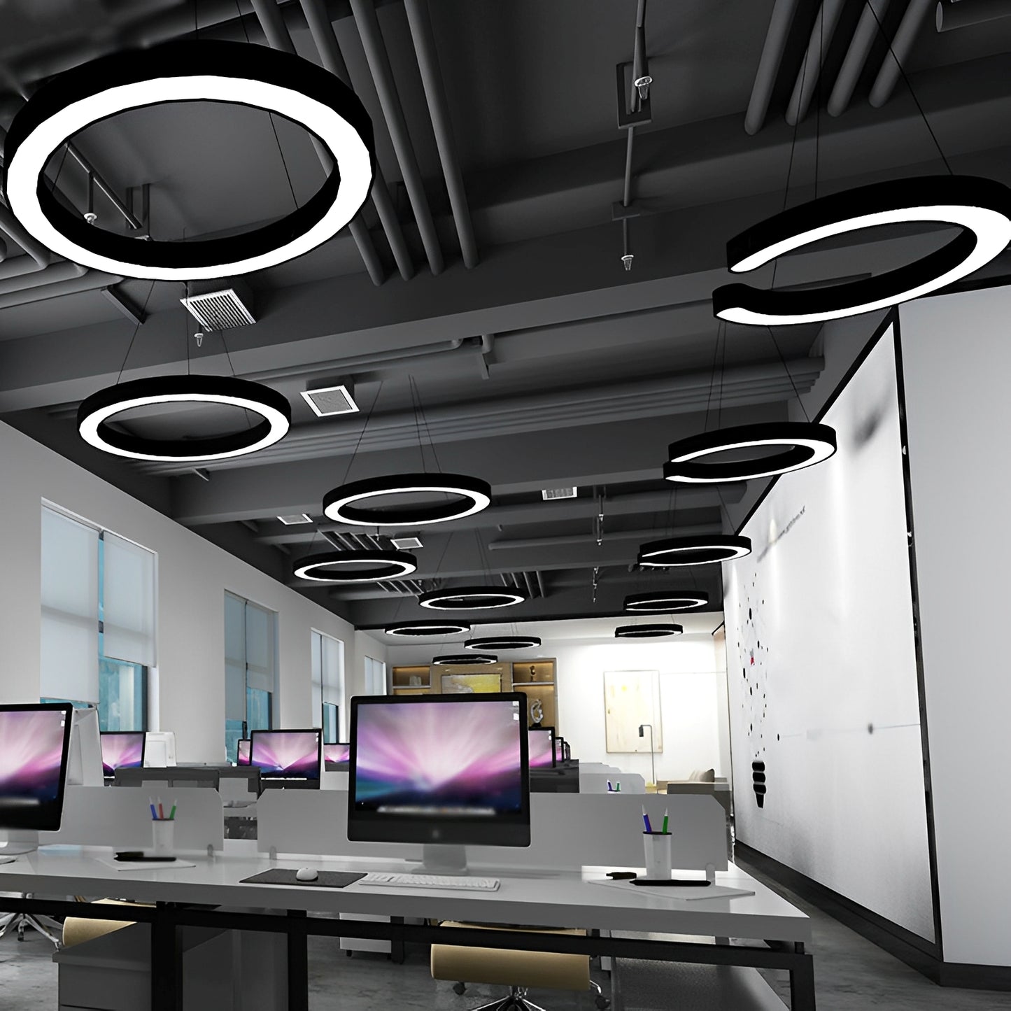 Orbis – Minimalistische LED-Ring-Pendelleuchte in Schwarz