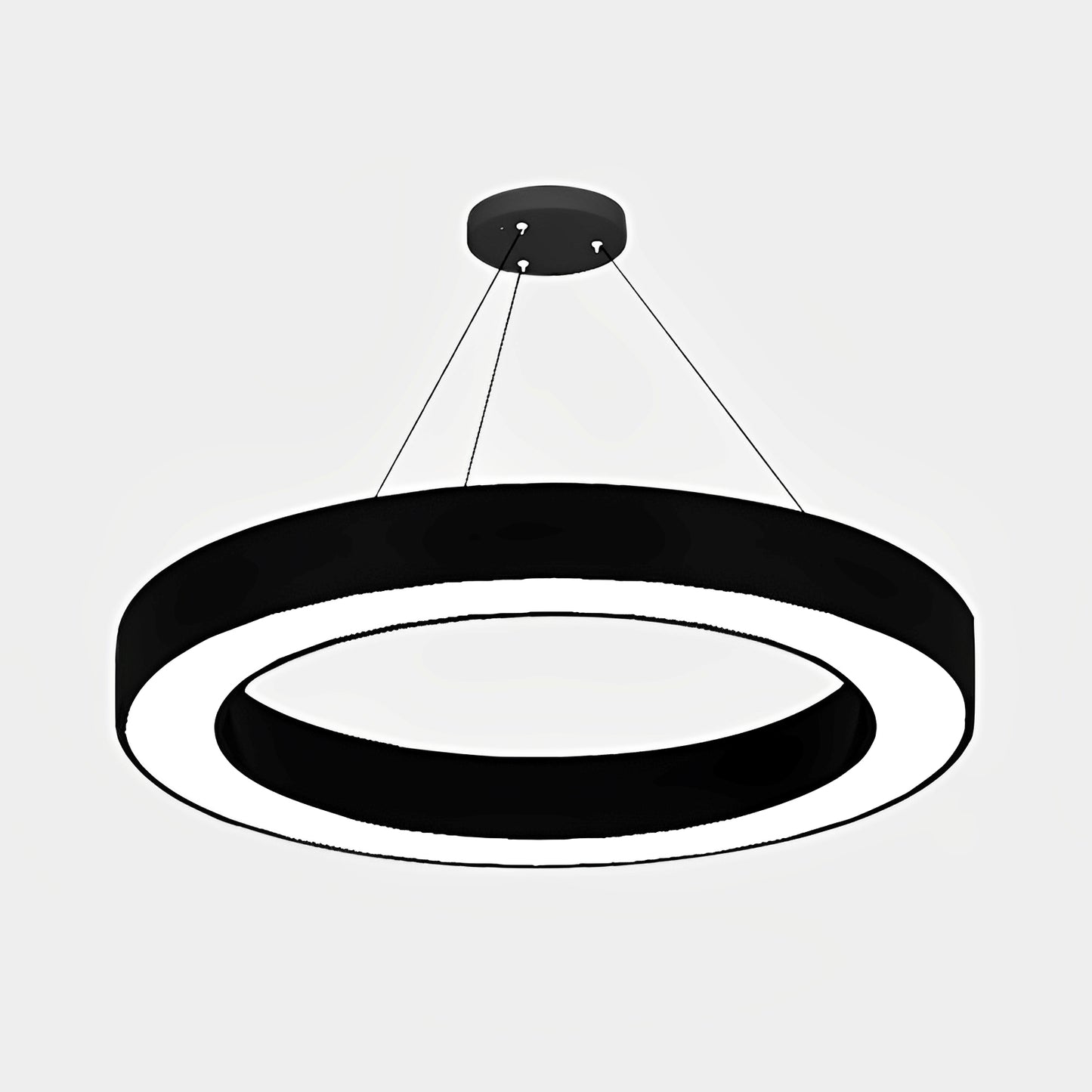 Orbis – Minimalistische LED-Ring-Pendelleuchte in Schwarz