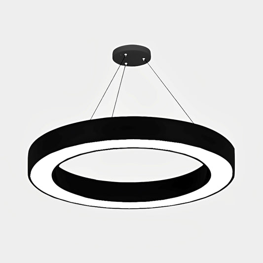 Orbis – Minimalistische LED-Ring-Pendelleuchte in Schwarz
