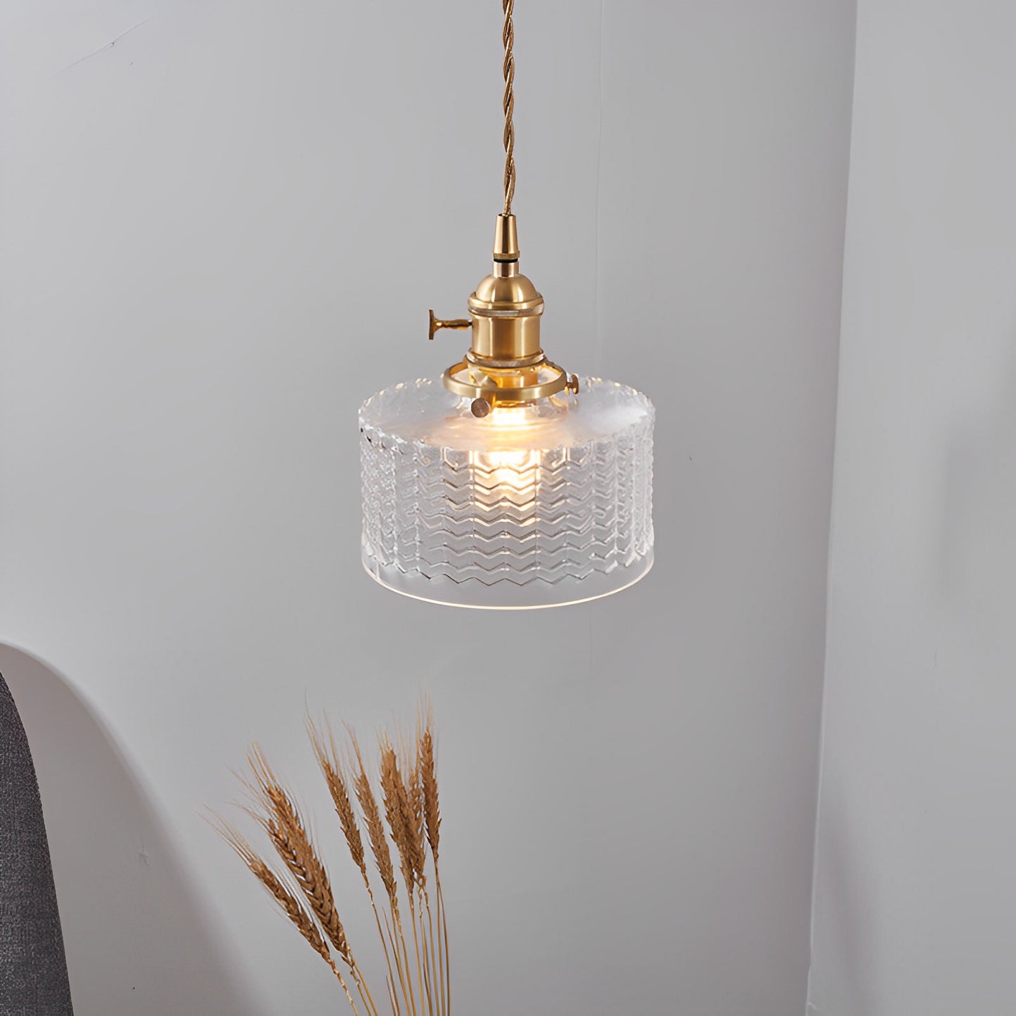 Clara – Retro Pendelleuchte mit Zylinderglas & Drehschalter