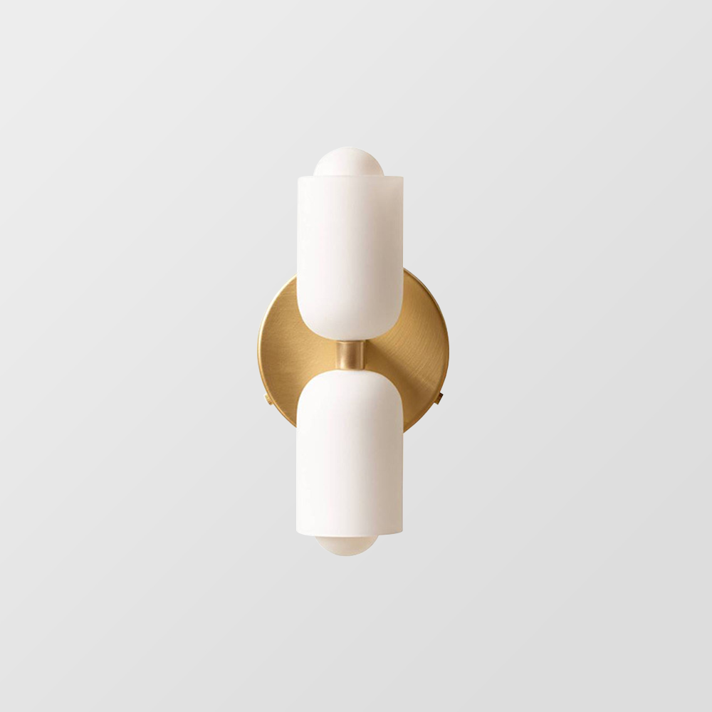 Elodie – Moderne Cremefarbene Doppelkopf-Wandlampe