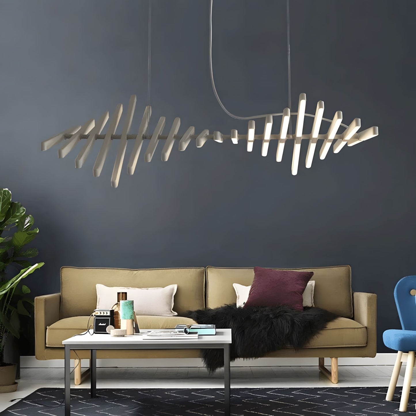 Modische Büro-Streifenlampen in Fischgrätenform
