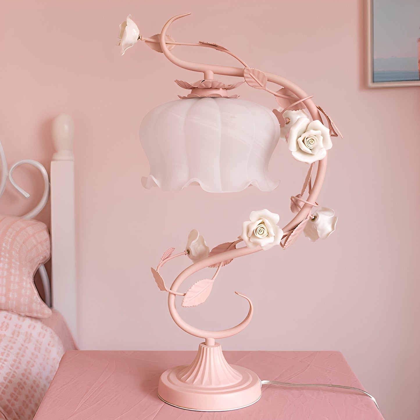 Amélie – Rosen-Blumen Tischlampe