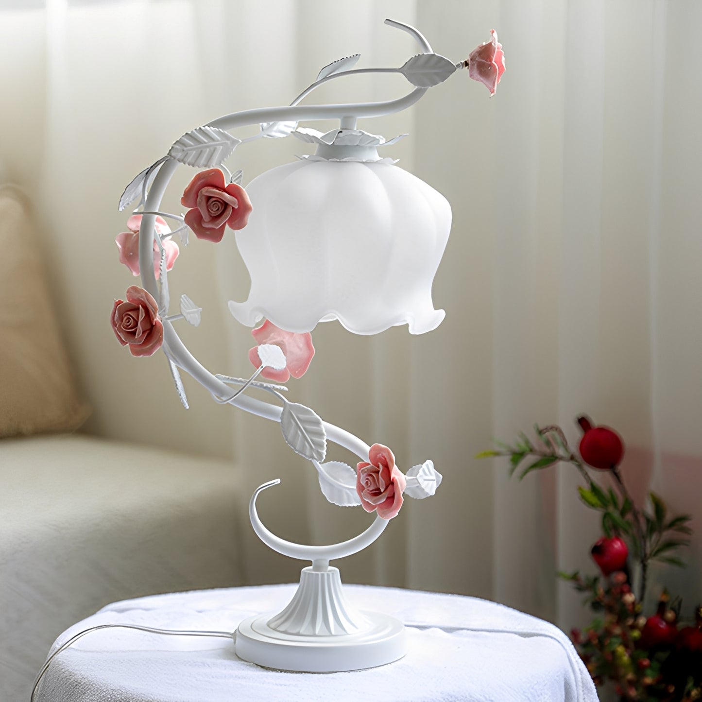 Amélie – Rosen-Blumen Tischlampe