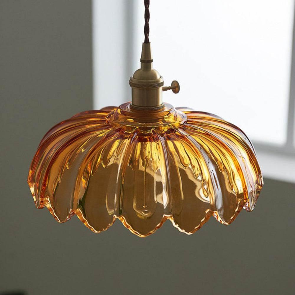 Celeste – Messingfarbener Glas-Kronleuchter