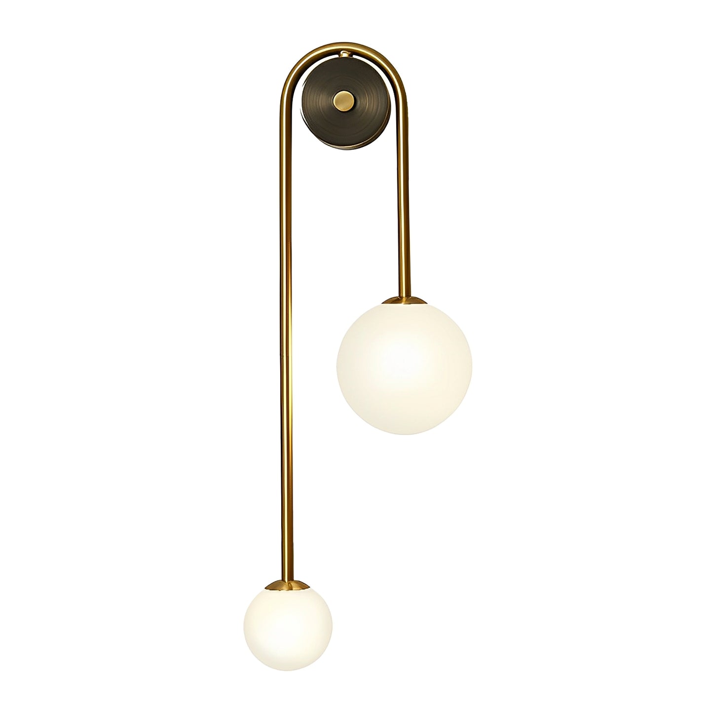 Selene – Messing-Wandleuchte mit Opalglas