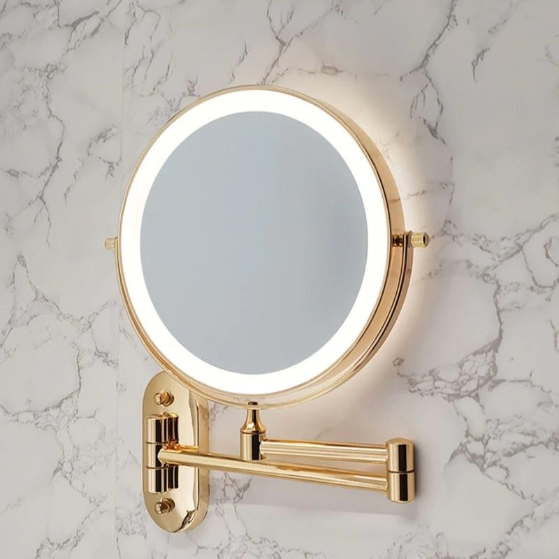 GlamMirror – Wiederaufladbarer LED-Schminkspiegel in Gold