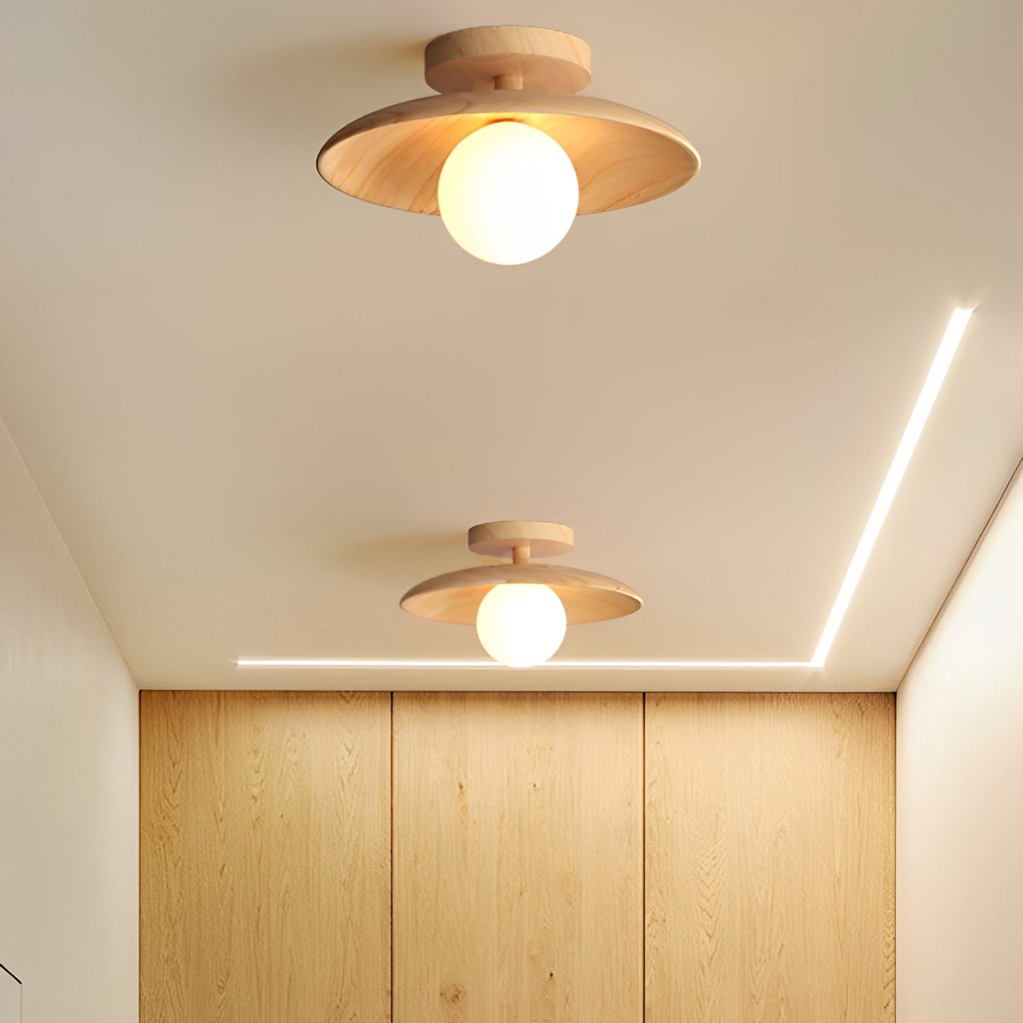 Koa – Japanische Deckenleuchte aus Holz