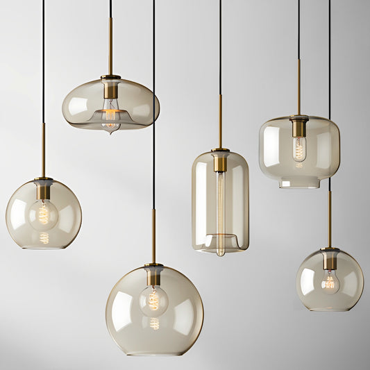 Isadora – Pendelleuchte aus Cognacglas im Modernen Stil