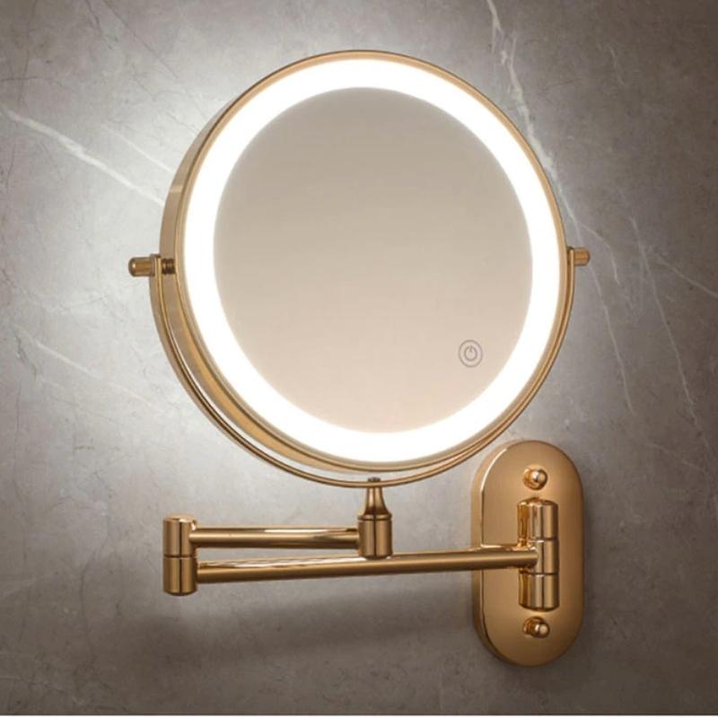 GlamMirror – Wiederaufladbarer LED-Schminkspiegel in Gold