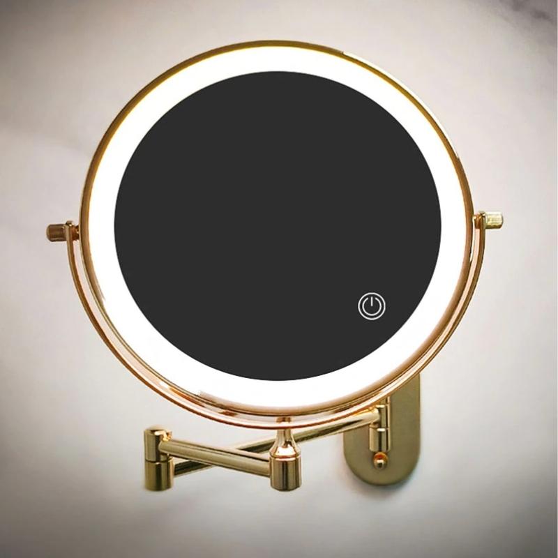 GlamMirror – Wiederaufladbarer LED-Schminkspiegel in Gold