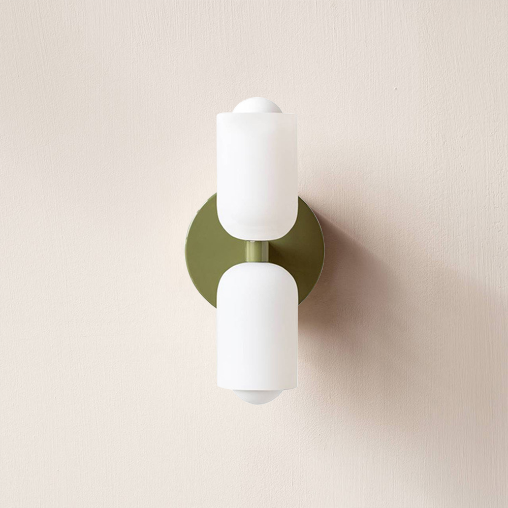 Elodie – Moderne Cremefarbene Doppelkopf-Wandlampe