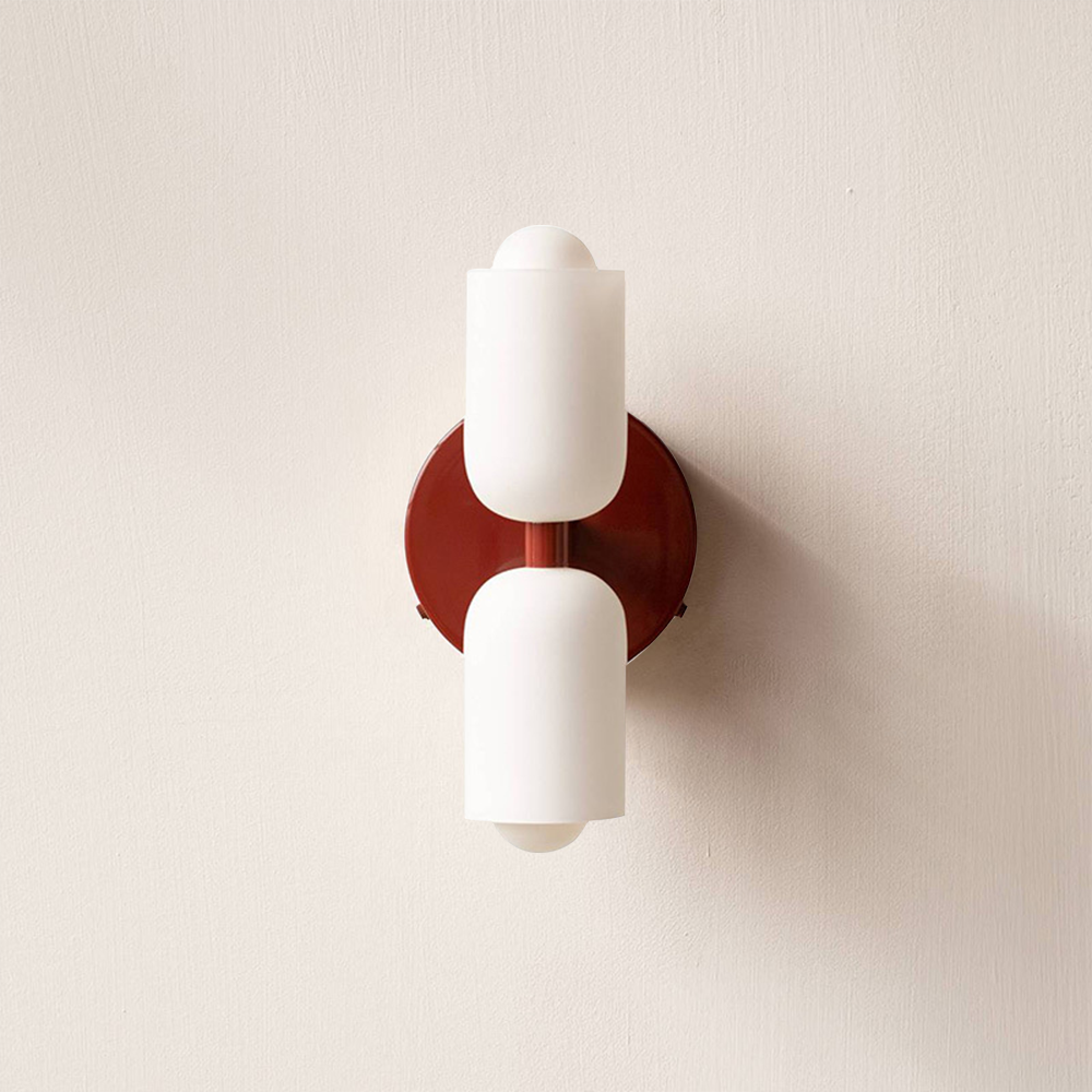 Elodie – Moderne Cremefarbene Doppelkopf-Wandlampe