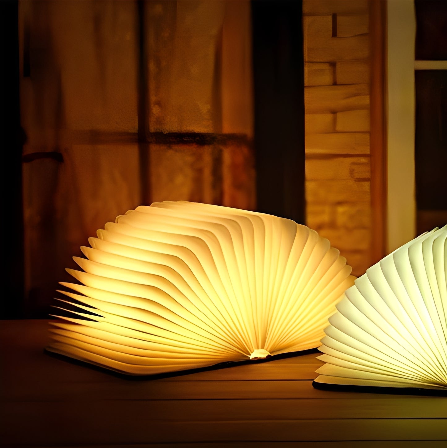 Levin – Faltbare LED-Nachtlampe in Lederoptik