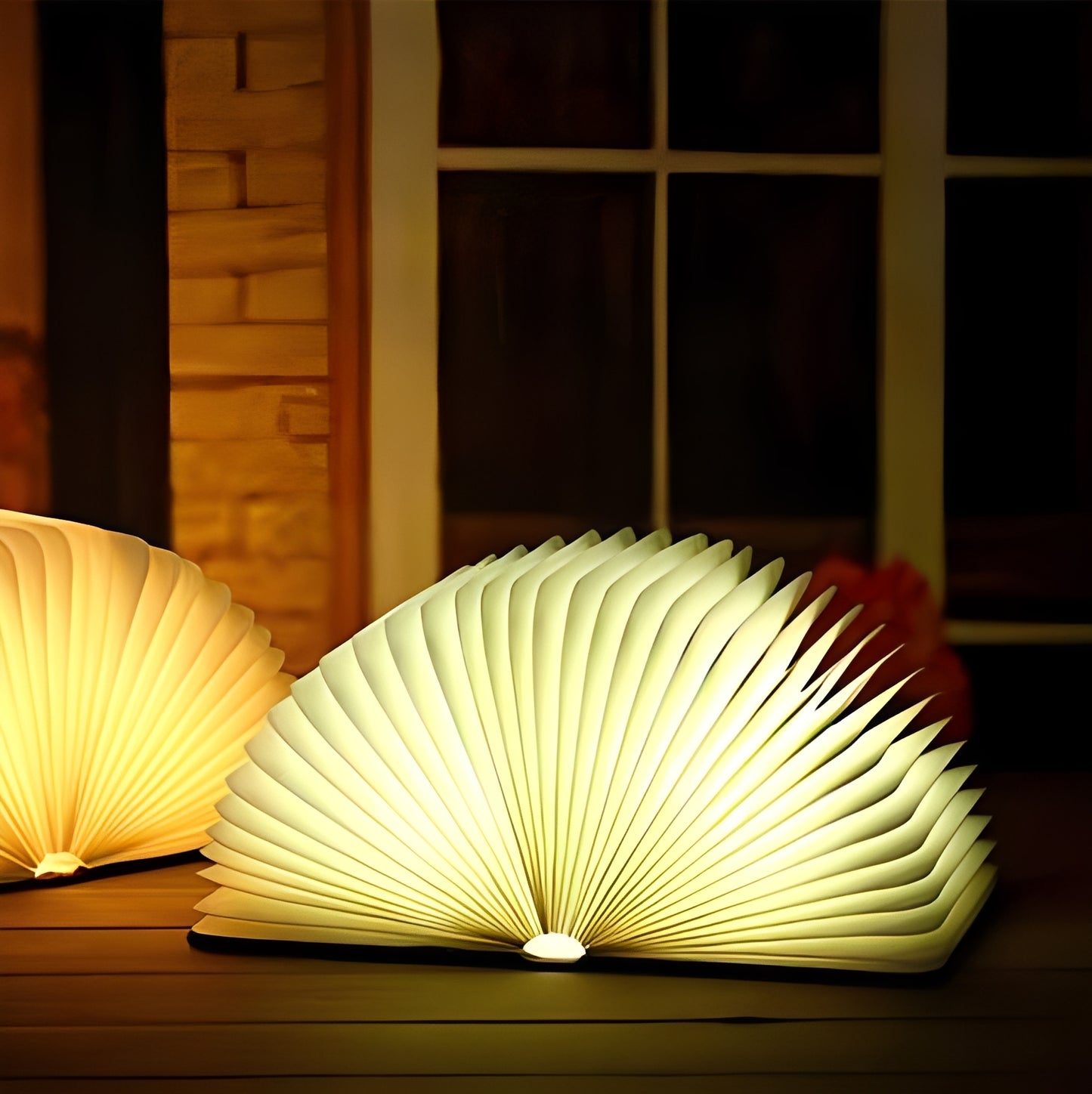 Levin – Faltbare LED-Nachtlampe in Lederoptik