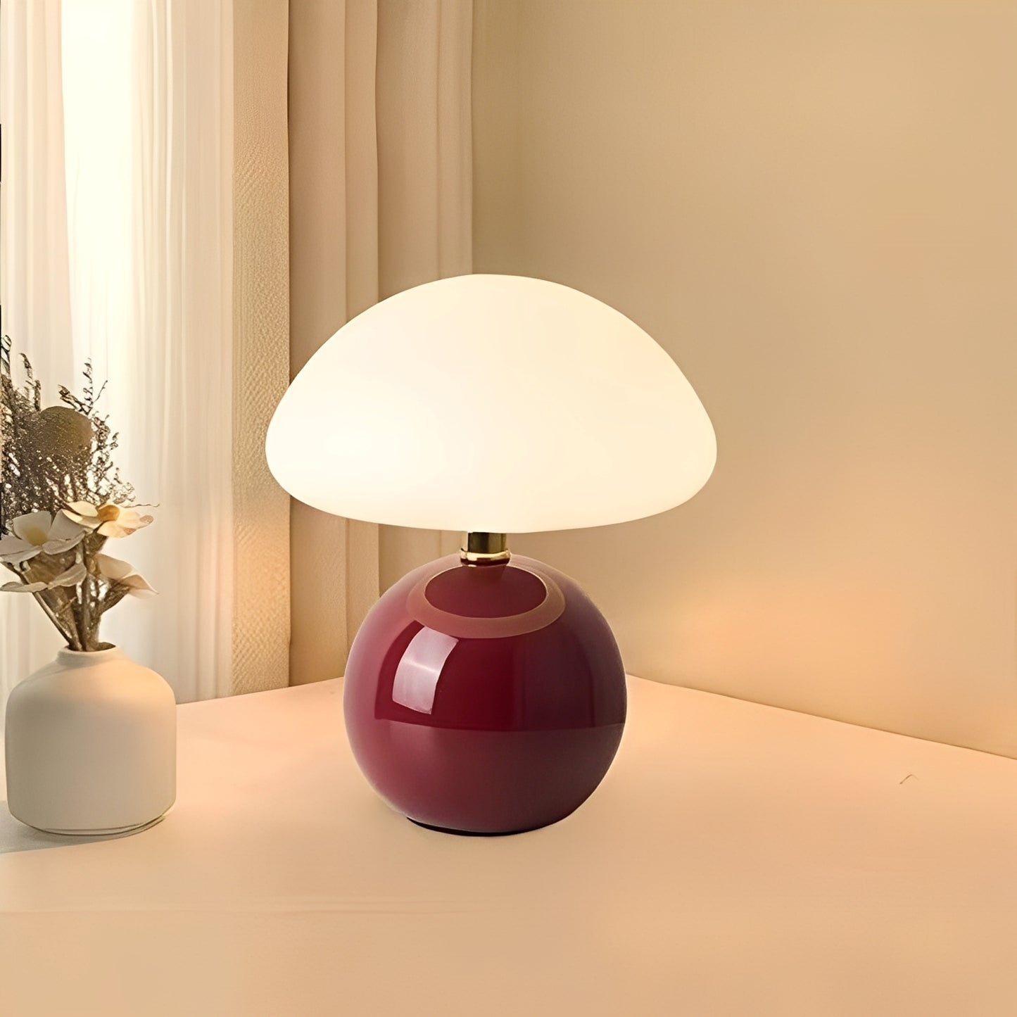Jhapz – Pilz Tischlampe im modernen Frost-Stil