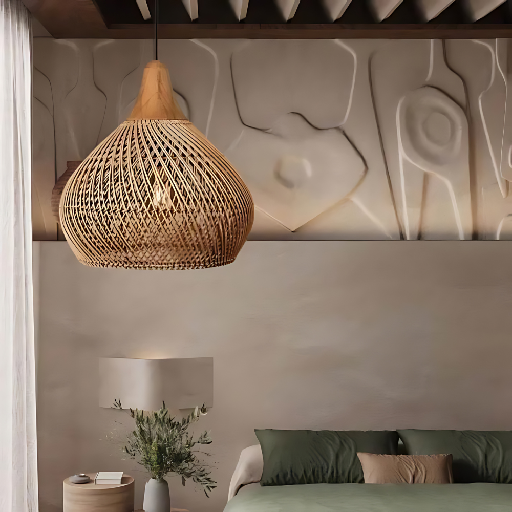 Yuji – Boho Rattan Hängeleuchte