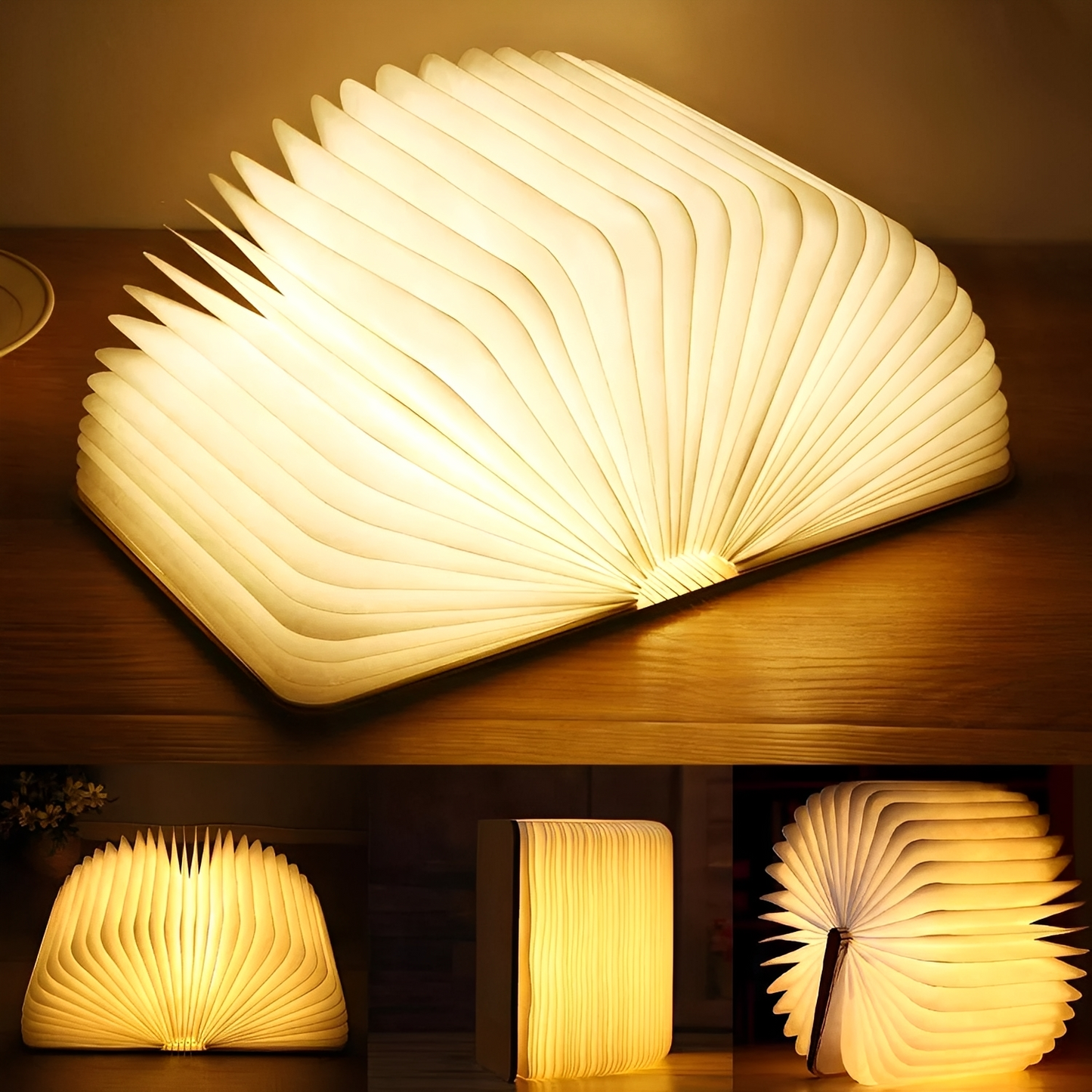 Levin – Faltbare LED-Nachtlampe in Lederoptik
