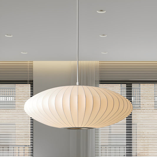 Soluna – Moderne Stoff-Pendelleuchte in Weiß