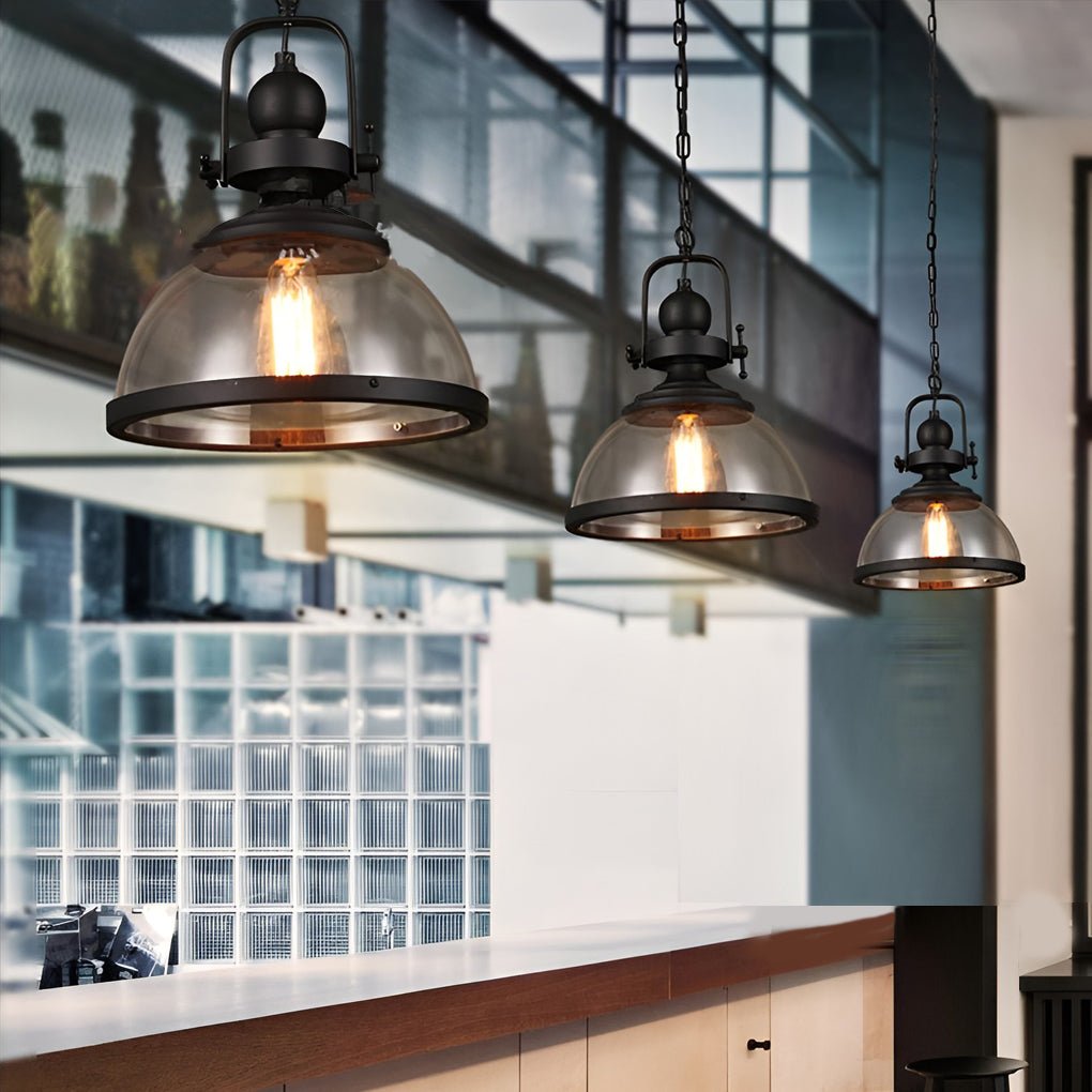 Alden – Retro Industrieller Glas-Kronleuchter