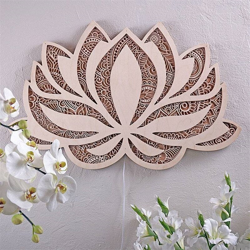ZenBlossom – LED-Wandleuchte mit Lotus-Mandala für harmonische Lichtakzente