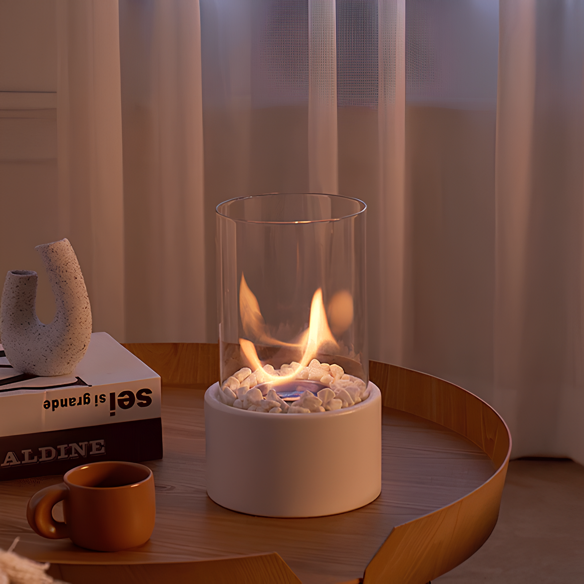 Lumea – Tragbare Glas-Tischkaminlampe