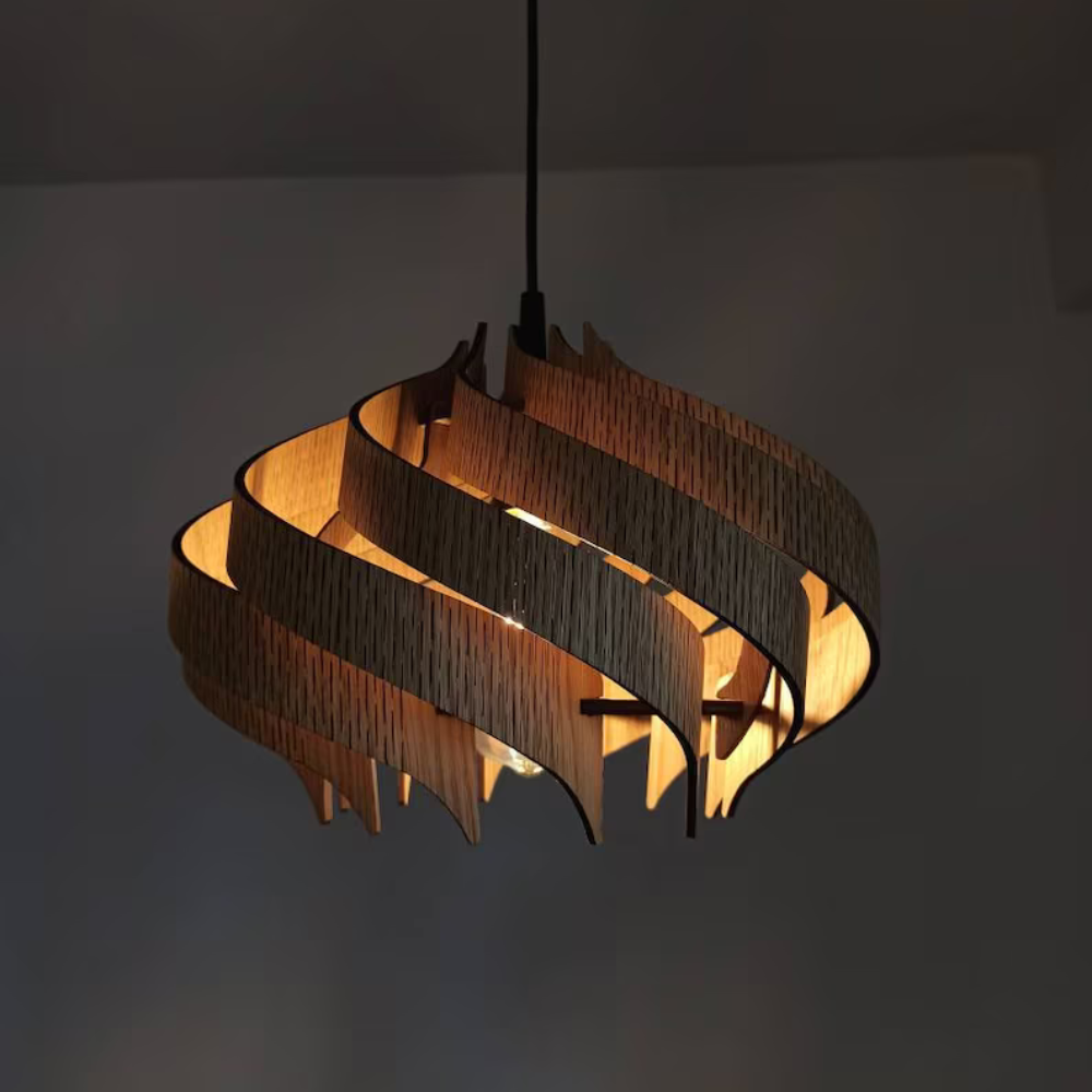 Moderne Pendelleuchte aus Eichenholz für zeitloses Design