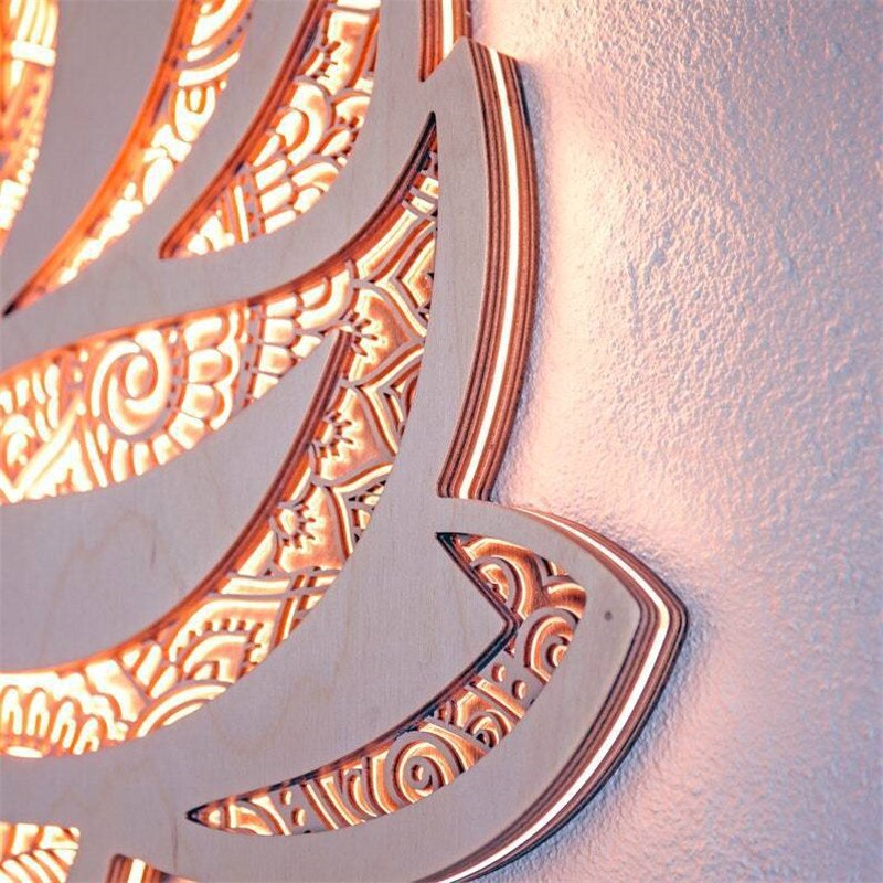ZenBlossom – LED-Wandleuchte mit Lotus-Mandala für harmonische Lichtakzente