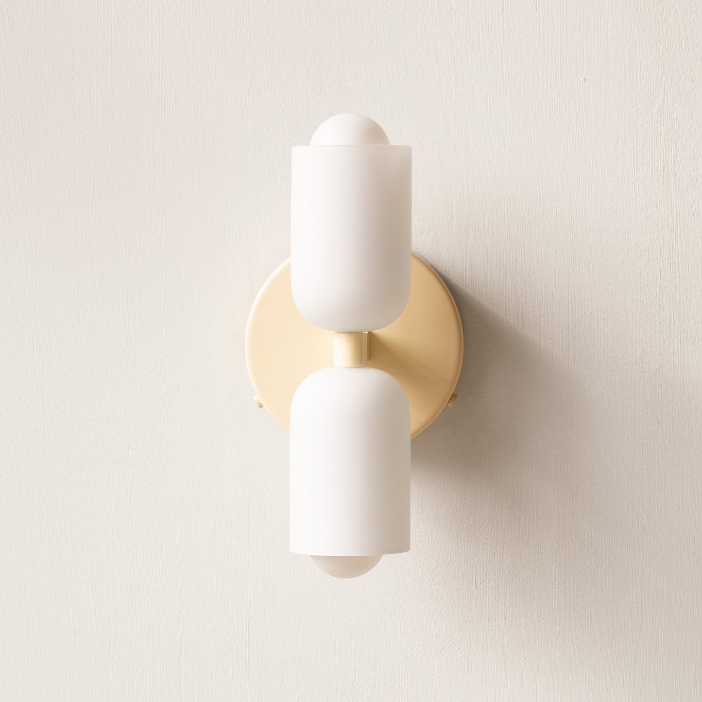 Elodie – Moderne Cremefarbene Doppelkopf-Wandlampe