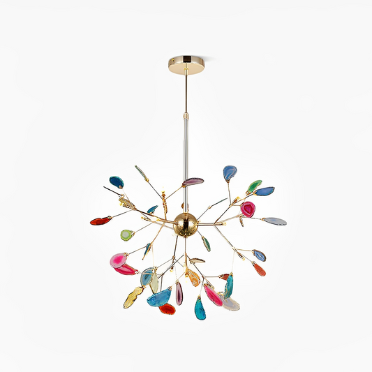 Auron – Dekorativer LED-Kronleuchter mit Onyxstein im Nordic-Stil