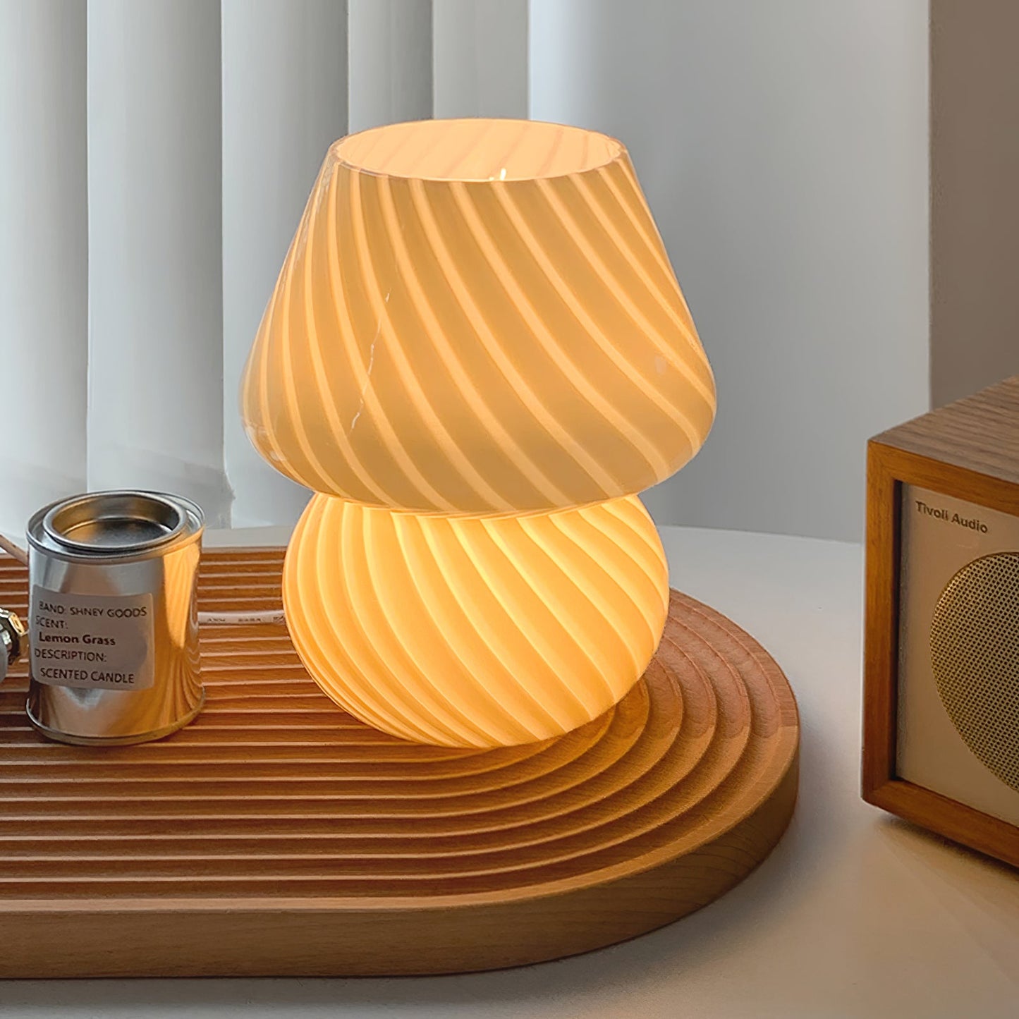 Ansel – Glas-Tischlampe