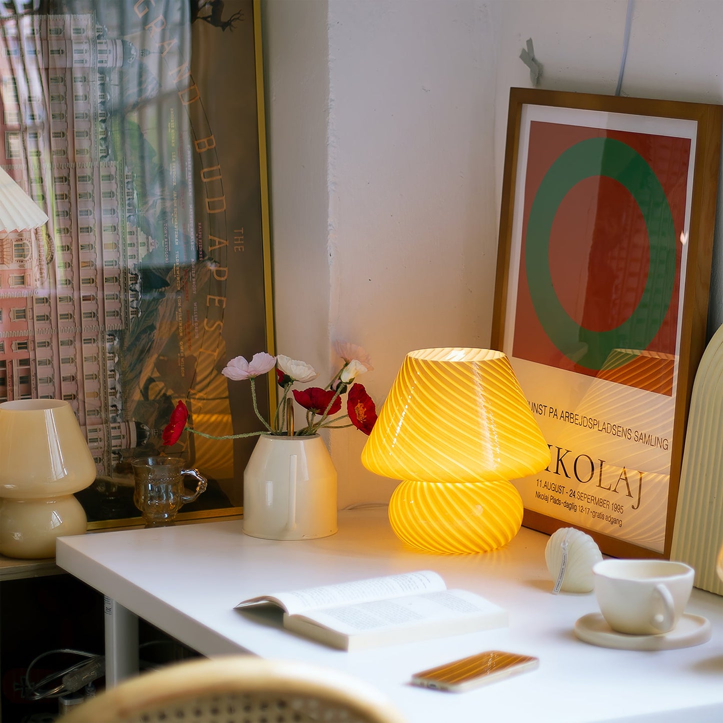 Ansel – Glas-Tischlampe