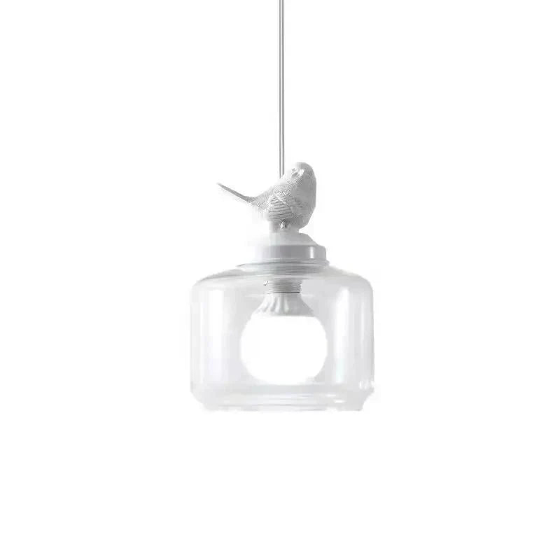 Liora – Glas-Hängelampe mit Vogelmotiv