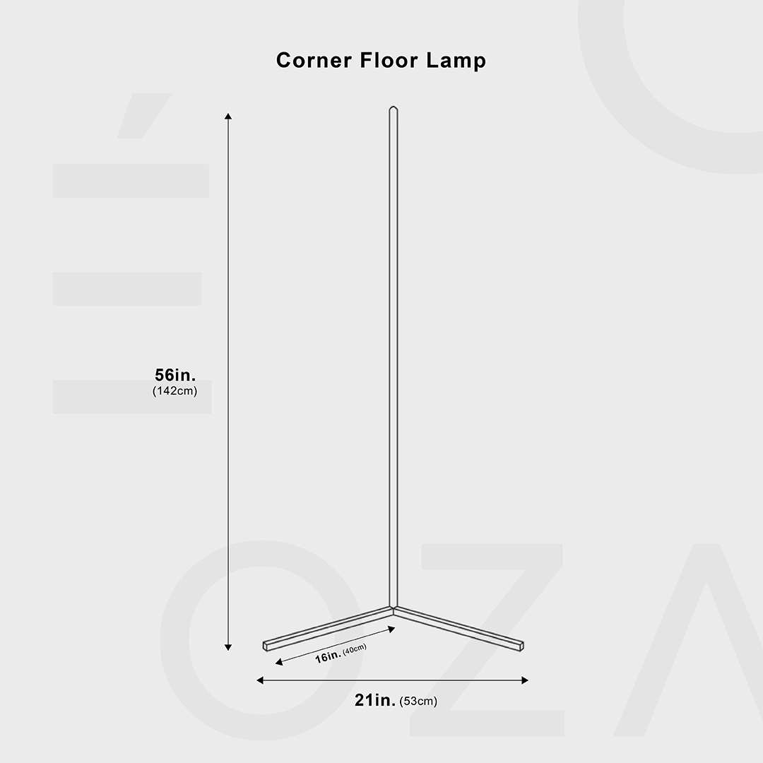LED-Ecklampe im minimalistischen Stil mit Farbwechsel-Funktion
