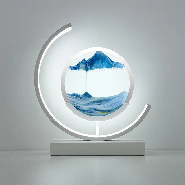 LED table lamp with quicksand effect
