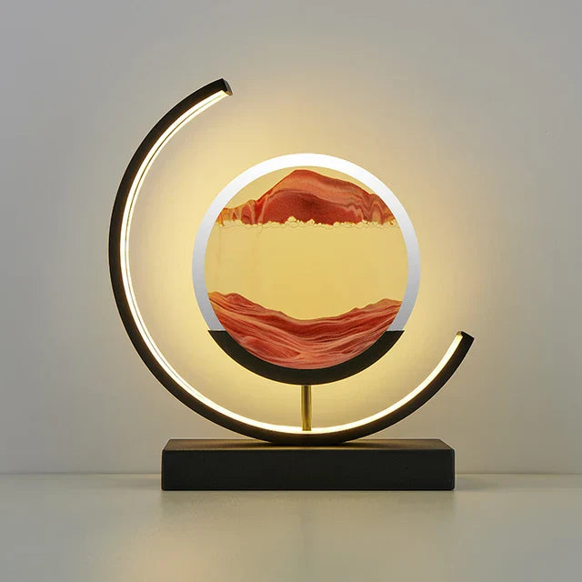 LED table lamp with quicksand effect