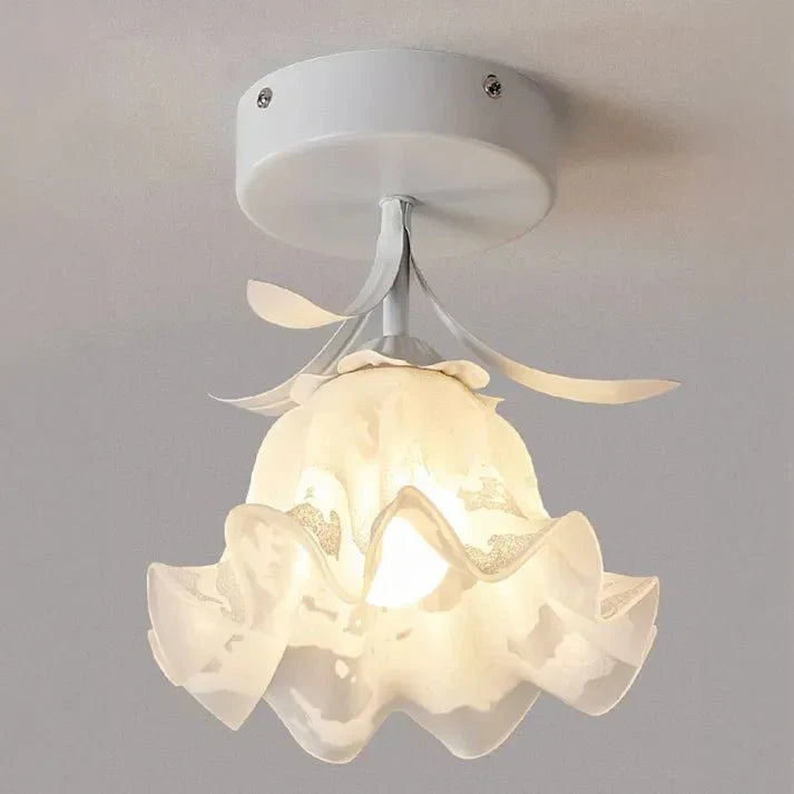 Élodie – Tiffany-Deckenleuchte mit Blumenmotiv