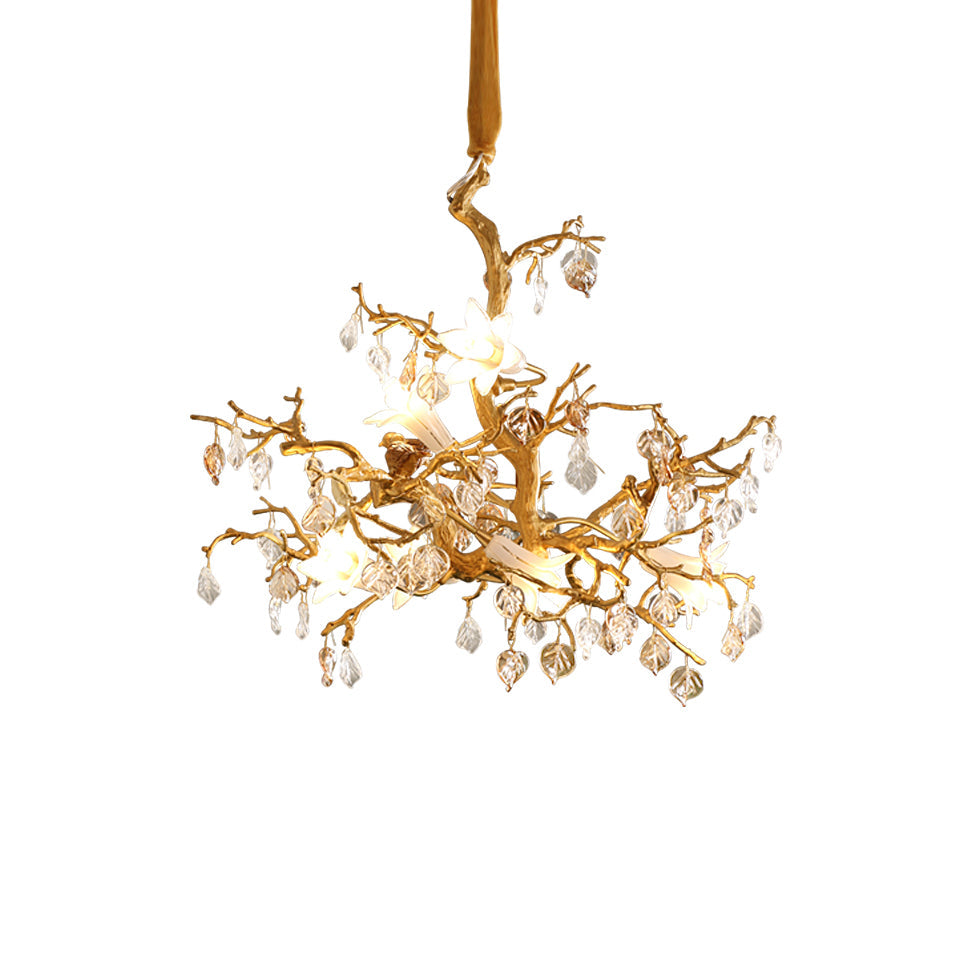 Fiori – Glas-Kronleuchter aus Kupfer