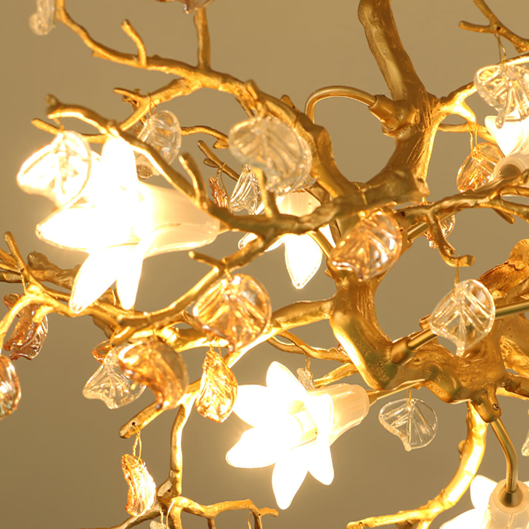 Fiori – Glas-Kronleuchter aus Kupfer
