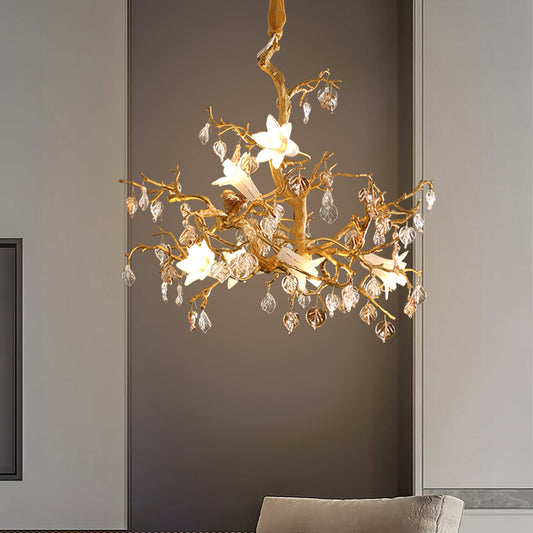 Fiori – Glas-Kronleuchter aus Kupfer
