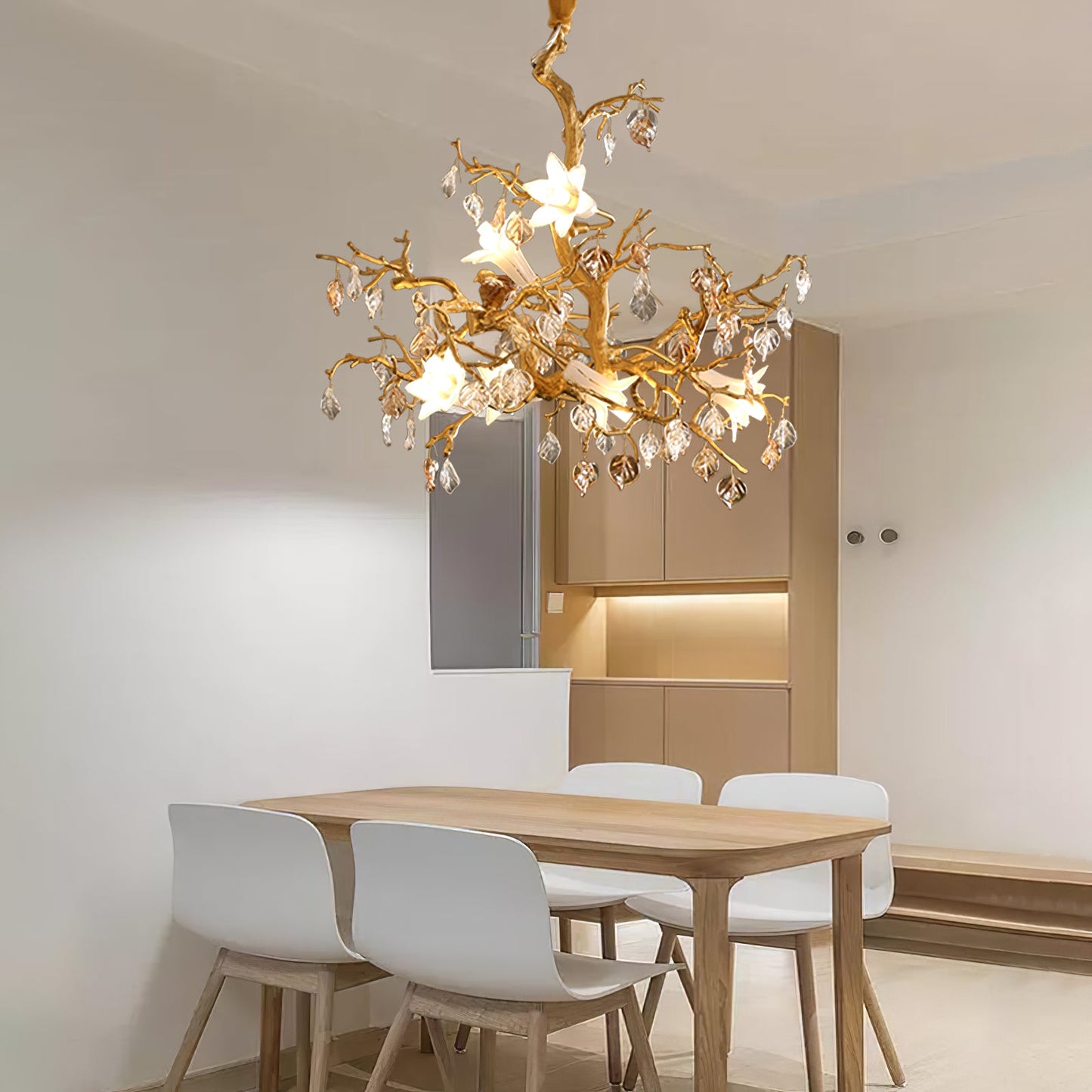 Fiori – Glas-Kronleuchter aus Kupfer