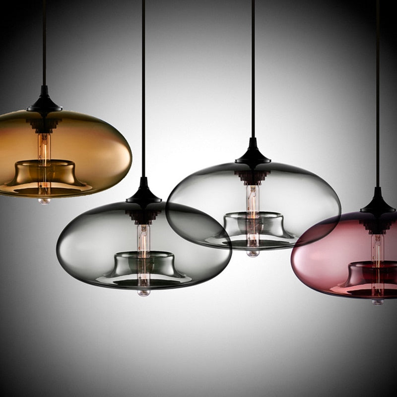 Moderne bunte Pendelleuchten aus Glas
