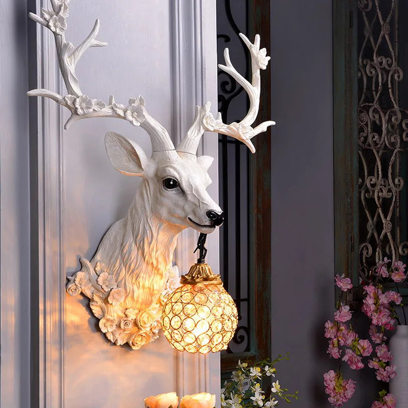 Geweih-Vintage-Wandleuchte im rustikalen Design