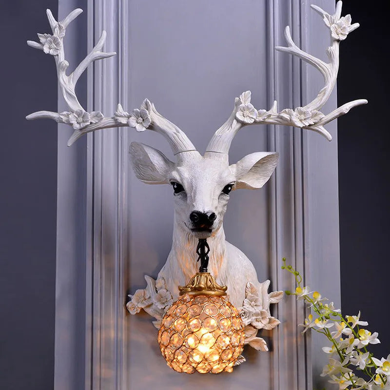 Geweih-Vintage-Wandleuchte im rustikalen Design
